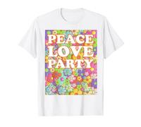 PACE LOVE PARTY 60s 70s Flower Power Hippie Costume Hippy Maglietta