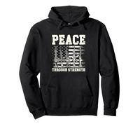 Pace patriottica attraverso la forza militare Felpa con Cappuccio