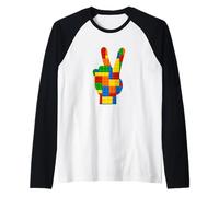 Pace Segno Mattone Maestro colorato Building Block Set Retro Maglia con Maniche Raglan