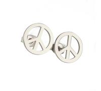 Pace Segno Orecchini a Penzoloni per le Donne in Acciaio Inox Stile Hippie Pace Orecchini Geometrici Accessori Gioielli per Gli Anni '60 o '70 (argento 2)
