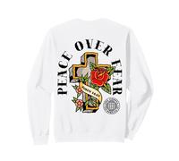 Pace sulla Paura - Versetto biblico Jhon - Croce Cristiana Indietro Felpa