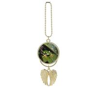 Pace Tree Frog Car Hanging Ornament Rear View Mirror Pendant Lucky Presents Hanging Ornament Funny Car Pendant for Office Auto Home Decoration Gold-style