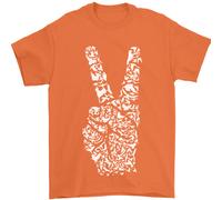 Pace Word Art Hippy Ambiente Uomo T-Shirt 100% Cotone