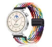 PaceBid 18mm Cinturino per Garmin Venu 4 41mm/3S/2S/Forerunner 265S/255S | per Huawei Watch GT 7 41mm/GT 6 41mm/GT 5 Pro 42mm/GT5/Watch 5 42mm, Intrecciato Nylon Magnetico Cinturini, Arcobalenoo