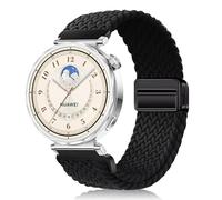 PaceBid 18mm Cinturino per Huawei Watch GT 6 41mm/Watch 5 42mm/GT 5 Pro 42mm/GT5/GT4, Intrecciato Nylon Magnetico Cinturini per Garmin Venu 4 41mm/Venu 3S/2S/Forerunner 265S/255S - Nero
