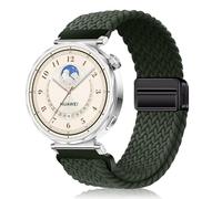 PaceBid 18mm Cinturino per Huawei Watch GT 6 41mm/Watch 5 42mm/GT 5 Pro 42mm/GT5/GT4, Intrecciato Nylon Magnetico Cinturini per Garmin Venu 4 41mm/Venu 3S/2S/Forerunner 265S/255S - Verde Scuro