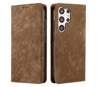 PaceBid Custodia Compatibile con Samsung Galaxy S25 Ultra 5G, Magnetico Flip Folio Premium Cover [PU Pelle] Slot Porta Cellulare Portafoglio Protettiva Cover per Samsung Galaxy S25 Ultra 5G - Marrone