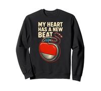 Pacemaker My Heart Has A New Beat Retro Mens Surgery Recover Felpa