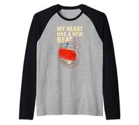 Pacemaker My Heart Has A New Beat Retro Mens Surgery Recover Maglia con Maniche Raglan