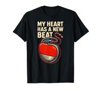 Pacemaker My Heart Has A New Beat Retro Mens Surgery Recover Maglietta