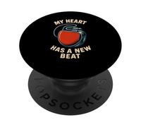 Pacemaker My Heart Has A New Beat Retro Mens Surgery Recover PopSockets PopGrip Adesivo