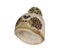 Pachamama Berretto da donna in lana sherpa foderato a mano a righe riccio modello taglia unica fatto a mano extra caldo commercio equo e solidale