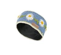 Pachamama Donne Lana Ear Warmer Fascia Foderata In Pile A Mano Daisy Chain Denim Una Taglia Fatta A Mano Fair Trade