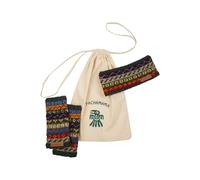 Pachamama Fascia da donna in lana coordinata per mani/polsi e orecchie, set da 2 sacchetti regalo, foderato in pile, lavorato a mano, design Fair Isle, multicolore, taglia unica, fatto a mano, extra