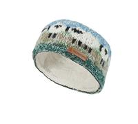 Pachamama Fascia scaldaorecchie da donna in lana/mohair, foderata in pile Sherpa, lavorata a mano, multicolore, taglia unica, commercio equo e solidale