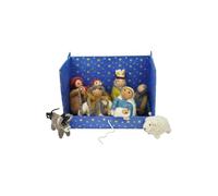 Pachamama Presepe natalizio per bambini e adulti, 8 pezzi, lavorato a mano, multicolore, 22 x 12 x 16 cm, commercio equo e solidale