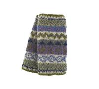 Pachamama Scaldamani da donna in lana foderato a mano con motivo Fairisle multicolore, taglia unica, fatto a mano, extra caldo, commercio equo e solidale (oliva, taglia unica)