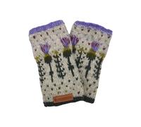 Pachamama Scaldamussi da donna in lana, foderato a mano, lavorato a mano, design cardo scozzese, multicolore, taglia unica, fatto a mano, extra caldo, commercio equo e solidale, Grigio, Rosso,