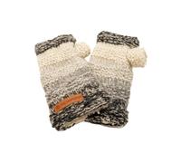 Pachamama Scaldamussi da donna in morbida lana mohair Sherpa foderato a mano grigio neutro taglia unica fatto a mano foro per il pollice termico extra caldo commercio equo e solidale, Grigio fumo,