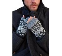 Pachamama Scaldamussi da uomo in lana, foderato in pile, lavorato a mano, taglia unica, con slot per il pollice, termico, extra caldo, commercio equo e solidale, Carbone, Taglia unica