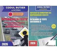 Pachet 2 carti: Intrebari si teste pentru obtinerea permisului de conducere auto. Categoria B Ed.2026