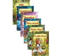 Pachet 6 carti: Povesti ilustrate - Fratii Grimm, Hans Christian Andersen, J. M. Barrie, Editie in limba romana