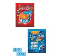 Pachet "Enciclopedia stiintelor + Atlasul ilustrat al lumii pentru copii"
