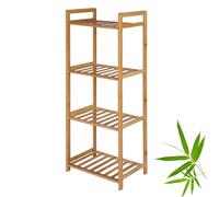 PACHIRA E-Commerce Scarpiera in bambù, facile da costruire con 4 ripiani, 35 x 25 x 100 cm, ideale per bagno, cucina, soggiorno, camera da letto, piccoli spazi, balcone, naturale