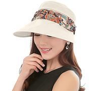 Paciffico 2 in 1,Cappello da sole pieghevole da donna, con patta per collo, traspirante, ad asciugatura rapida, visiera per sport all'aria aperta, protezione solare dai raggi UV UPF 50+