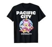 Pacific City Oregon Vintage Surf Retro Unicorno Surf Maglietta