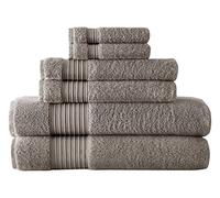 Pacific Coast Textiles Set di 6 Asciugamani 100% Cotone Turco, Platino, Pezzi