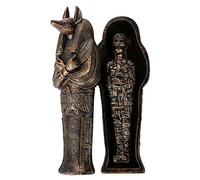 Pacific Giftware Ancient Egyptian Artifact Collectible God of Underworld Anubis Sarcophagus Coffin w/Mummy Insert Figurine 5.5 Inch L