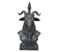 Pacific Giftware Mistico Baphomet busto con corna e barba intrecciata, pietra artificiale, 20,5 cm, nero e grigio, statuetta