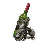 Pacific Giftware Portabottiglie rustico color argento a forma di polipo, altezza 19,1 cm, scultura decorativa da tavolo