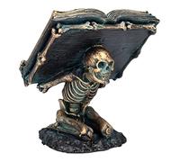 Pacific Giftware Skelettfigur Mantiene Libro Degli Incantesimi - Gotico Statua Decorazione Fantasy Teschio