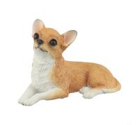 Pacific Giftware - Statua decorativa da giardino a forma di chihuahua, realizzata a mano, in resina, resistente alle intemperie, per casa, cortile, colore: cachi