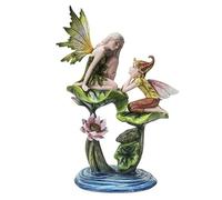 Pacific Giftware Statua di Loto Primavera con Elfo su Giglio Pads Altezza 25,4 cm