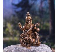 Pacific Giftware Statua in miniatura in resina del dio indù Saraswati