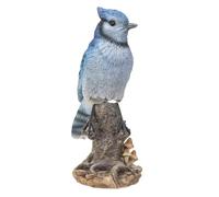 Pacific Giftware Statuetta di ghiandaia blu rimbalzante su ceppo, altezza 16,3 cm, decorazione da tavolo