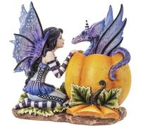 Pacific Giftware Statuetta di Halloween Fairy and Dragon Hide & Seek, in resina colata a freddo, decorazioni per interni ed esterni per soggiorno, veranda anteriore e altro, 15,7 cm