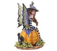 Pacific Giftware Statuetta di strega con zucca, decorazione per interni ed esterni per giardini fatati, Halloween e nuovi proprietari di case, 14 x 11,4 x 20,25 cm