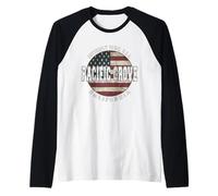 Pacific Grove California, Bandiera Americana Vintage Maglia con Maniche Raglan