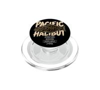 Pacific Halibut Angler Fishing Graphic Fish Dad Uomini Ragazzi PopSockets PopGrip per MagSafe
