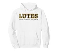 Pacific Lutheran University Lutes Text Logo Felpa con Cappuccio