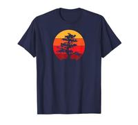 Pacific Ocean Beach Bonsai Tree Sun Retro T-shirt Vintage Maglietta