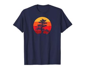 Pacific Ocean Beach Bonsai Tree Sun Retro T-shirt Vintage Maglietta