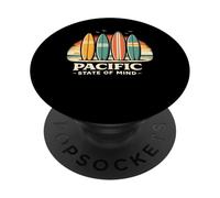 Pacific State of Mind retrò tavole surf e tramonto PopSockets PopGrip Adesivo