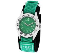 Pacific Time Orologio da polso per bambini, cinturino in velcro, analogico, al quarzo, verde, nero, 21885, verde, cinghia