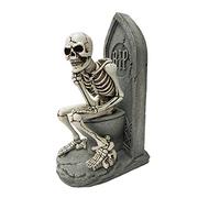 Pacific Trading scheletro WC Thinker pose resina figura - Handpainted Stone & Bone dettagli