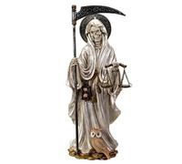 Pacific Trading - Statuina di Santa Muerte, motivo: morte bianca, 25,4 cm